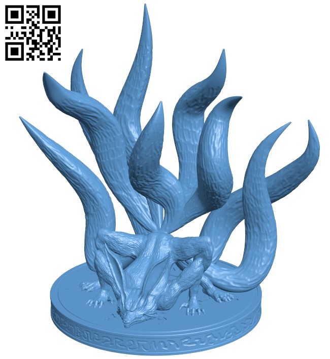 Ninetails and base stronger tails kijai design B008977 file obj free download 3D Model for CNC and 3d printer