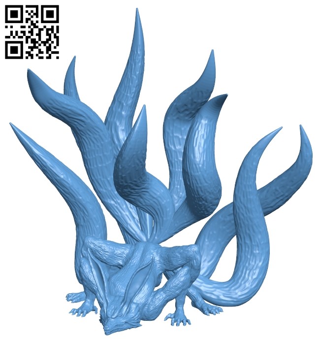 Ninetails kijai design – fox B008942 file obj free download 3D Model for CNC and 3d printer