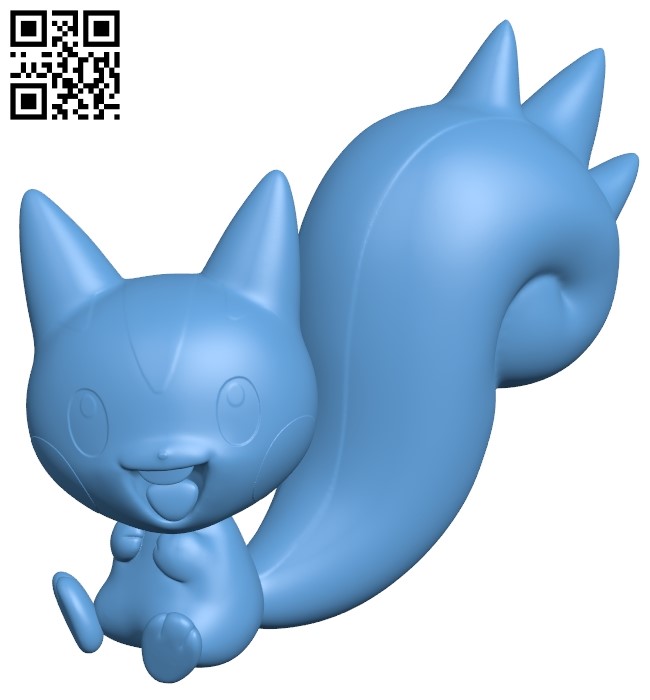 Pachirisu - pokemon B009003 file obj free download 3D Model for CNC and 3d printer