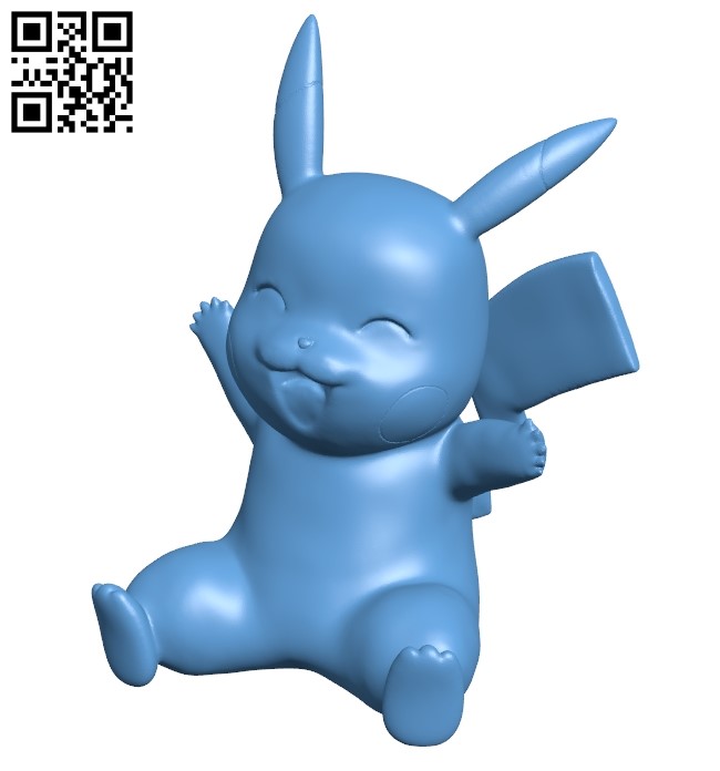 Pikachu - pokemon B009029 file obj free download 3D Model for CNC and 3d printer