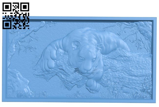 A picture of a tiger on the hunt A006021 download free stl files 3d model for CNC wood carving