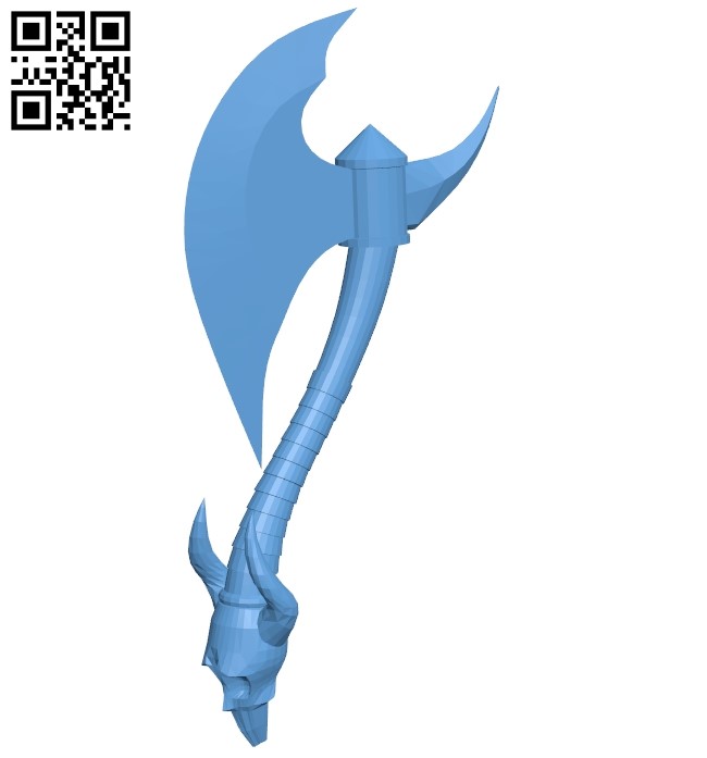 Battle axe B009105 file obj free download 3D Model for CNC and 3d printer