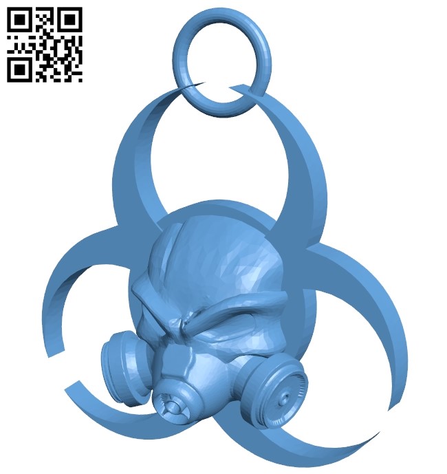 Biohazard - pendant B009210 file obj free download 3D Model for CNC and 3d printer