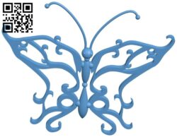 Butterfly pattern B009082 file obj free download 3D Model for CNC and 3d printer