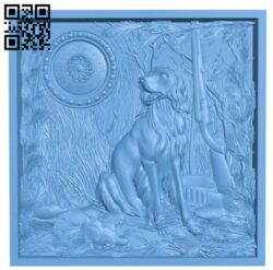 Clock painting dog hunting A006058 download free stl files 3d model for CNC wood carving