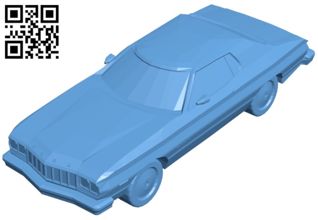 Ford gran torino - car B009044 file obj free download 3D Model for CNC and 3d printer