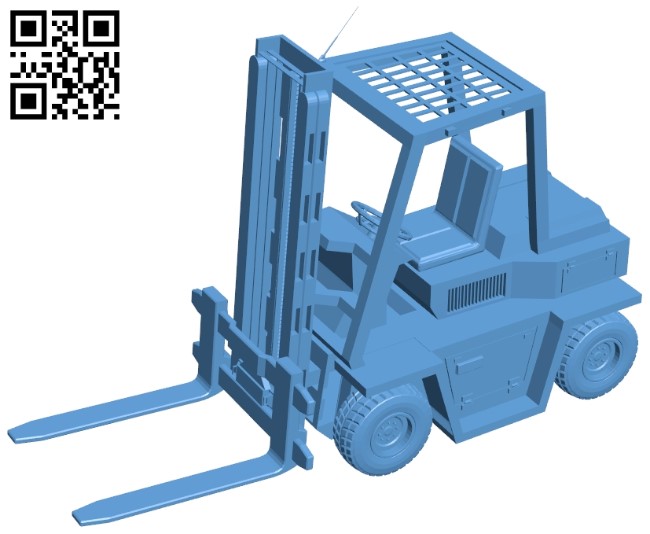 Forklift - truck B009113 file obj free download 3D Model for CNC and 3d printer