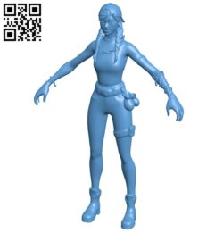 Fortnite aura – women B009205 file obj free download 3D Model for CNC and 3d printer