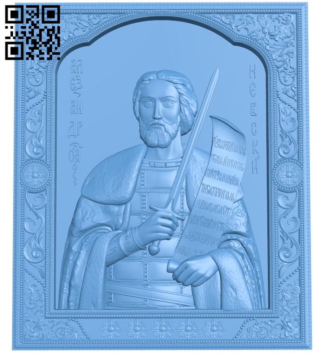 Icon Alexander Nevsky A006074 download free stl files 3d model for CNC wood carving