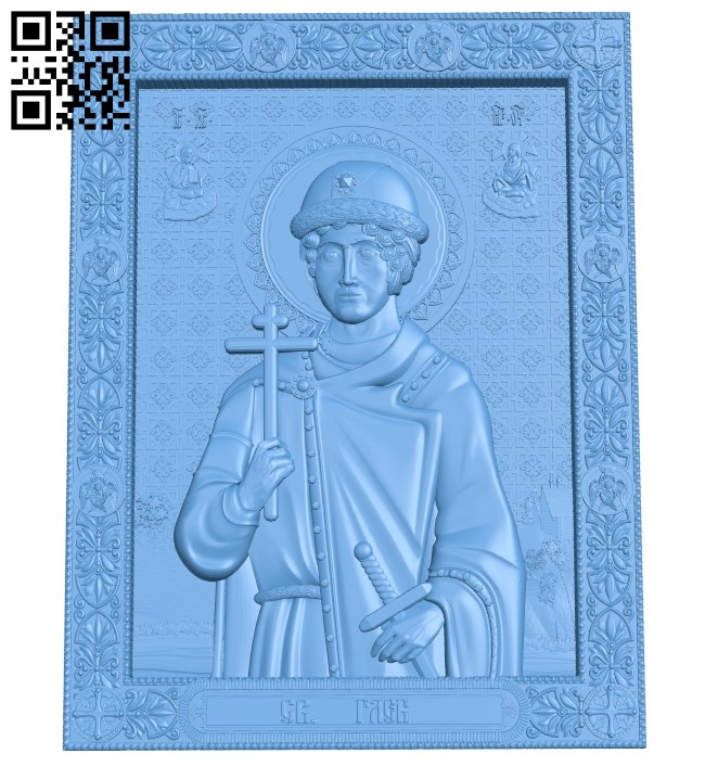 Icon Gleb Vladimirovich - Prince of Murom A006152 download free stl files 3d model for CNC wood carving