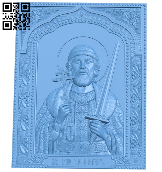 Icon Saint Igor A006075 download free stl files 3d model for CNC wood carving