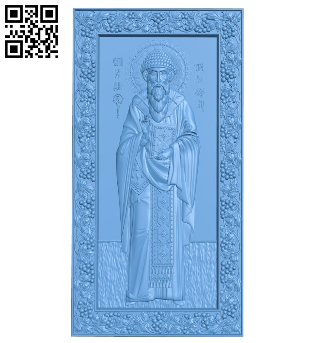 Icon Saint Spyridon A005995 download free stl files 3d model for CNC wood carving