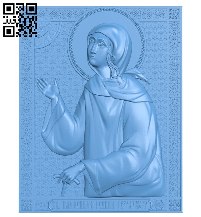 Icon Saint Xenia of Petersburg A006150 download free stl files 3d model for CNC wood carving