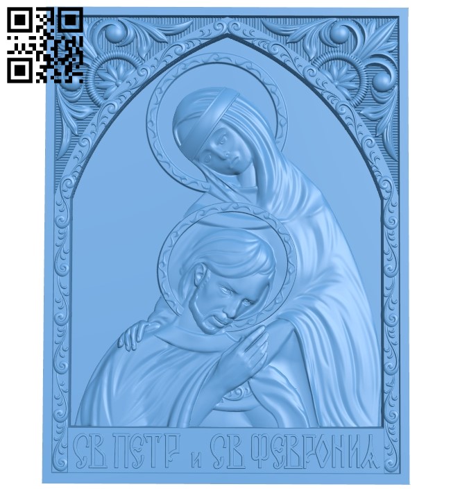 Icon of Peter and Fevronia A006070 download free stl files 3d model for CNC wood carving
