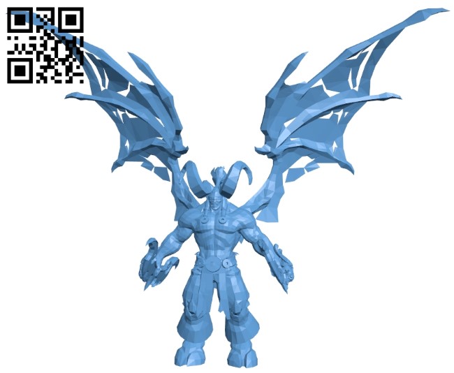 Illidan demon - dota2 B009056 file obj free download 3D Model for CNC and 3d printer