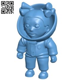 Little astronaut – woman B009171 file obj free download 3D Model for CNC and 3d printer