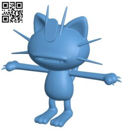 Meowth – pokemon B009133 file obj free download 3D Model for CNC and 3d printer