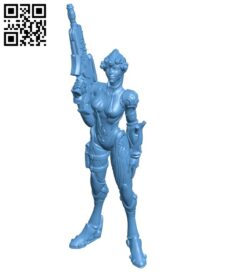 Miss widowmaker – game B009169 file obj free download 3D Model for CNC and 3d printer