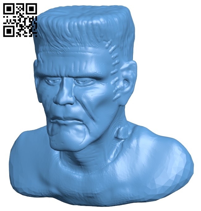 Mr Frankenstein head B009060 file obj free download 3D Model for CNC and 3d printer