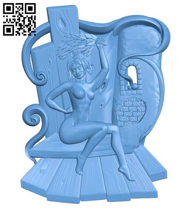 Painting of a girl taking a bath A006143 download free stl files 3d model for CNC wood carving