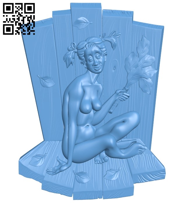 Painting of a girl taking a bath A006147 download free stl files 3d model for CNC wood carving