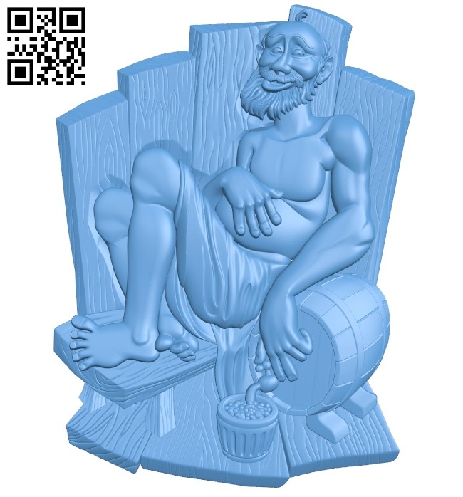 Painting of an old man and wine A006141 download free stl files 3d model for CNC wood carving