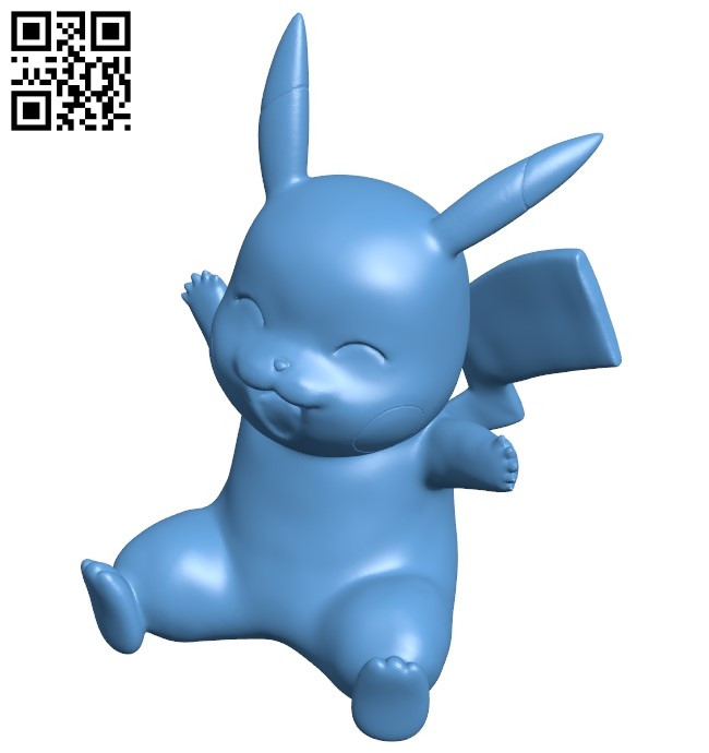 Pikachu - pokemon B009175 file obj free download 3D Model for CNC and 3d printer