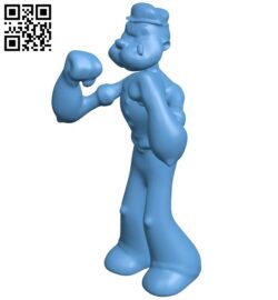 Popeye B009155 file obj free download 3D Model for CNC and 3d printer