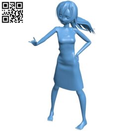 Positive girl B009115 file obj free download 3D Model for CNC and 3d printer
