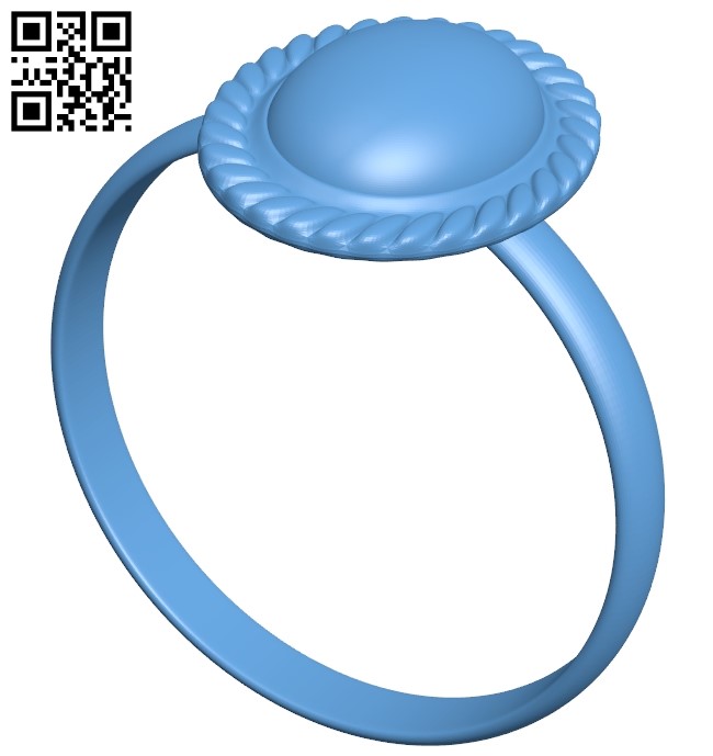 Ring with stone B009114 file obj free download 3D Model for CNC and 3d printer