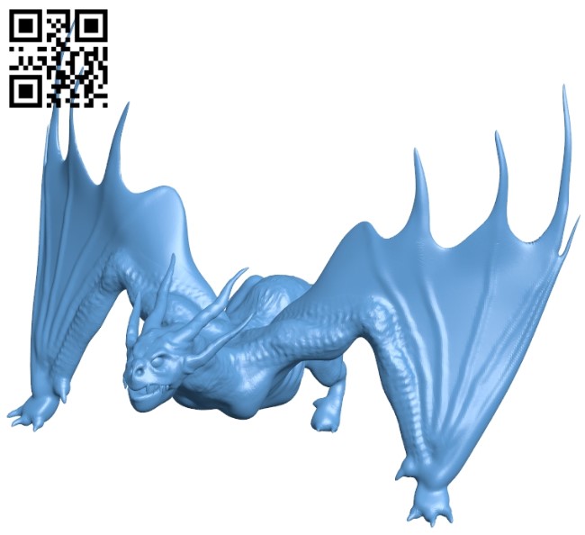 Scary dragon B009099 file obj free download 3D Model for CNC and 3d printer