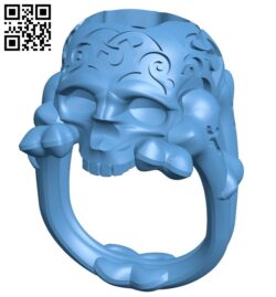 Skull ring B009139 file obj free download 3D Model for CNC and 3d printer