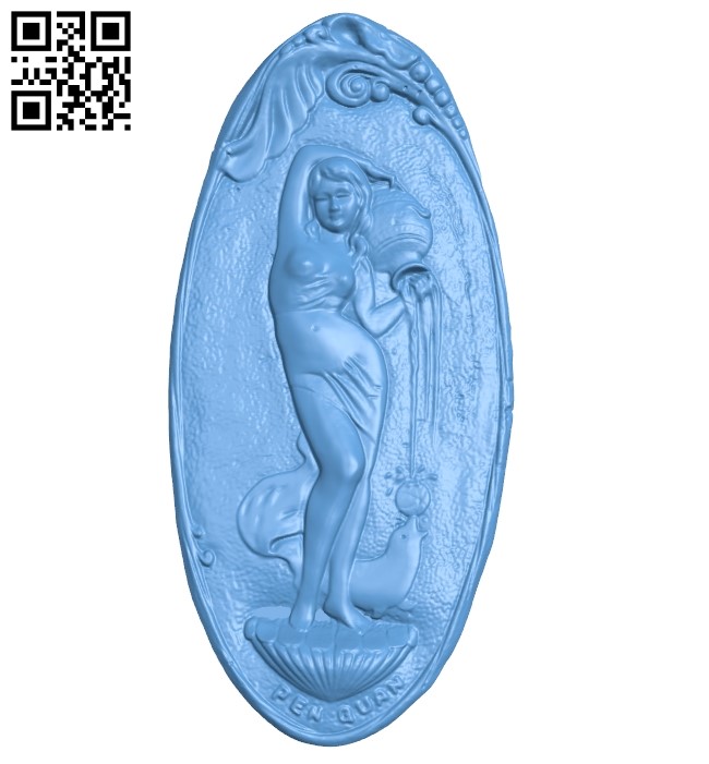 The girl and the vase A006029 download free stl files 3d model for CNC wood carving