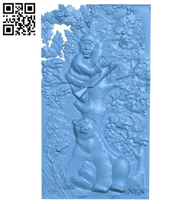 The picture of a hunter bear A006052 download free stl files 3d model for CNC wood carving