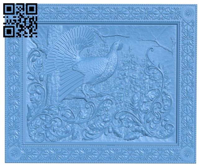 The picture of a wild chicken A006087 download free stl files 3d model for CNC wood carving