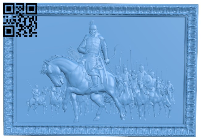 The picture of the general riding horse and archery A006020 download free stl files 3d model for CNC wood carving