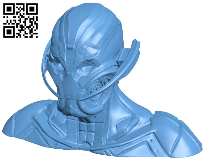 Ultron bust B009167 file obj free download 3D Model for CNC and 3d printer