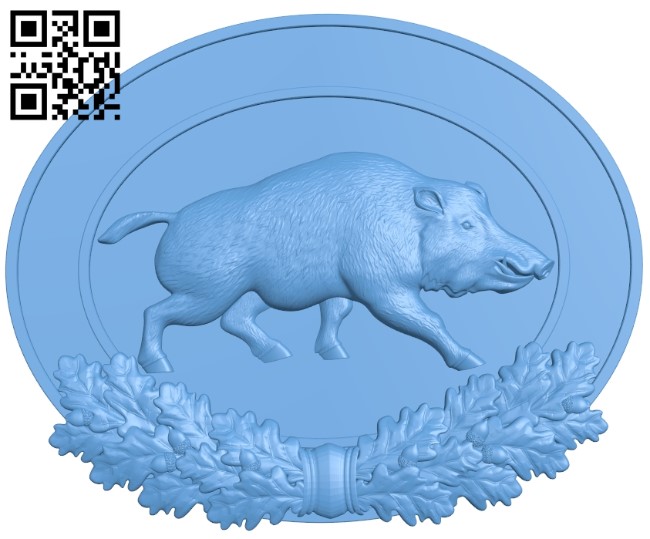Wild boar painting A006086 download free stl files 3d model for CNC wood carving