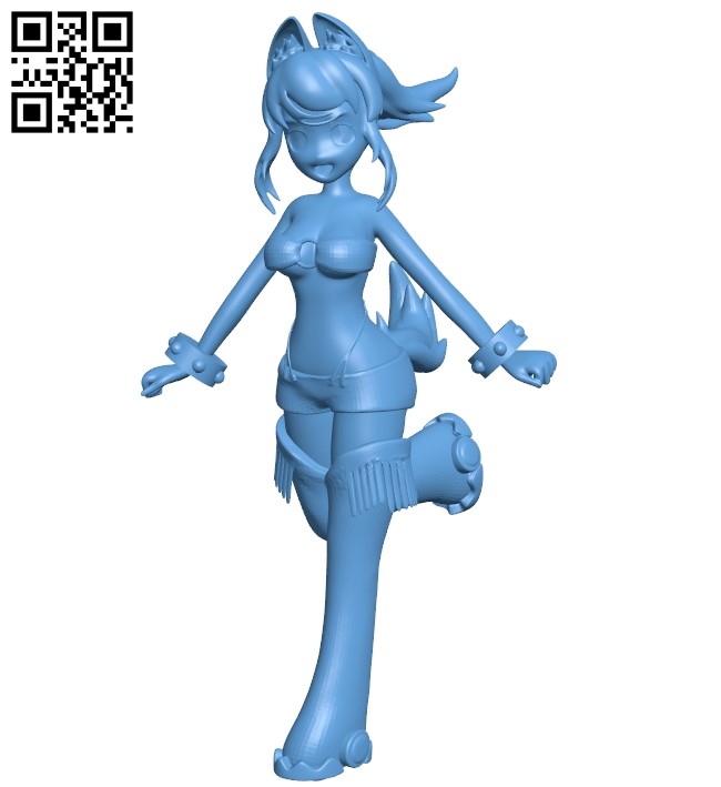 Wolf Girl Liru B009181 file obj free download 3D Model for CNC and 3d printer