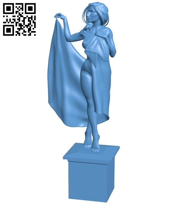 Posing with a towel - women B009123 file obj free download 3D Model for CNC and 3d printer