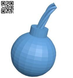 Bomb with wick B009275 file obj free download 3D Model for CNC and 3d printer
