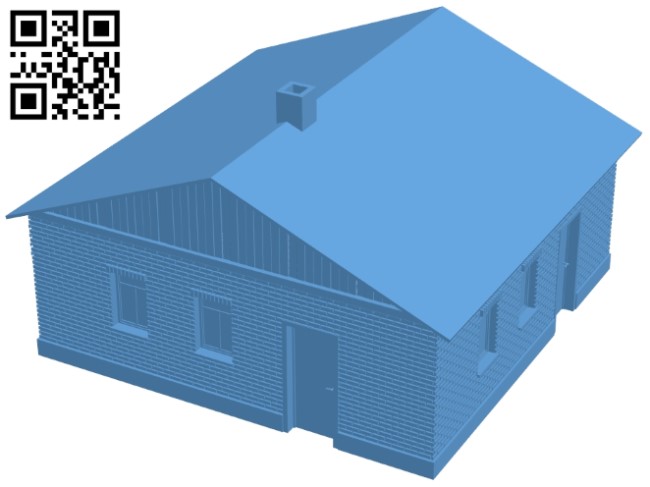 Brick house B009358 file obj free download 3D Model for CNC and 3d printer