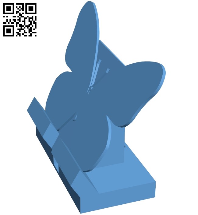 Cell butterfly stand - smartphone B009230 file obj free download 3D Model for CNC and 3d printer