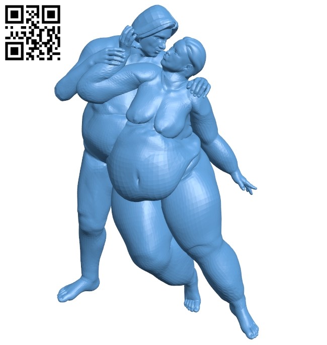 Fat couple dance B009361 file obj free download 3D Model for CNC and 3d printer