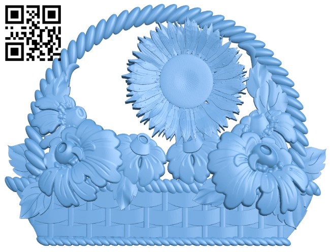 Flower painting A006173 download free stl files 3d model for CNC wood carving