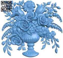 Flower painting A006175 download free stl files 3d model for CNC wood carving