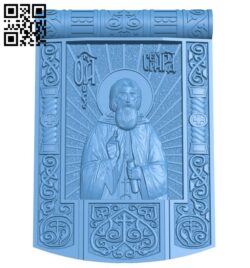 Icon Saint Sergius A006159 download free stl files 3d model for CNC wood carving