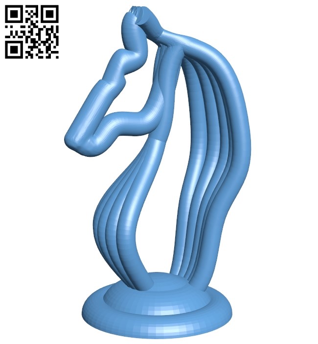 Knight Mesh - chess B009245 file obj free download 3D Model for CNC and 3d printer
