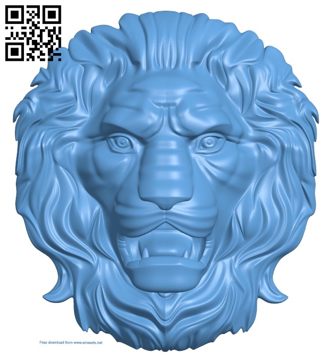 Lion head pattern A006238 download free stl files 3d model for CNC wood carving