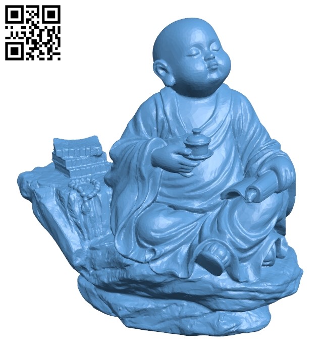 Little monk B009315 file obj free download 3D Model for CNC and 3d printer